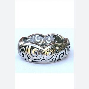 Brighton London silver bangle with crystals all around.